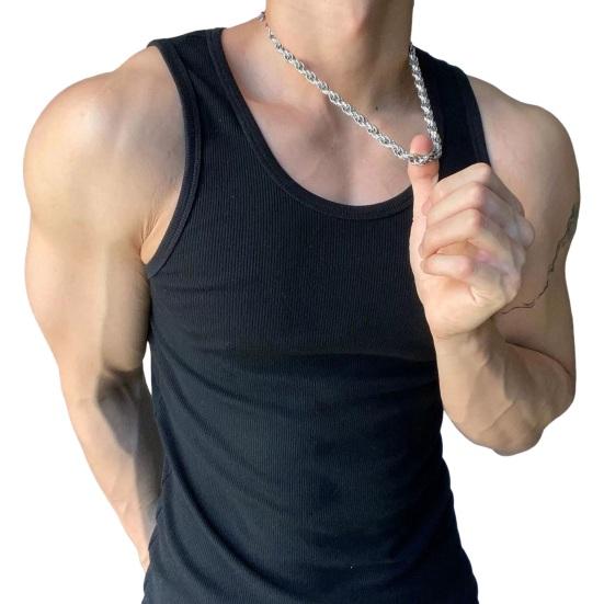 Herren Weste Einfarbig O-Ausschnitt Ärmellos Fitness Tank Tops Atmungsaktiv Lässige Streetwear Sommer Freizeitkleidung für Sport Reisen Einkaufen Alltagskleidung M schwarz von Joom DACH