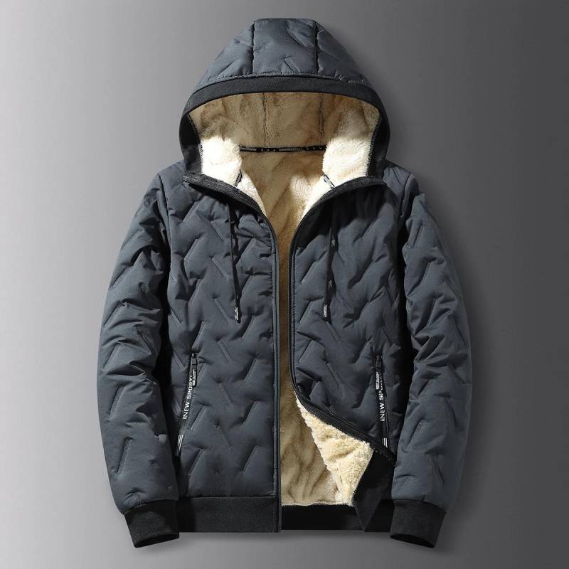 Herren Winter Baumwollmantel Verdicken Fleecefutter Stehkragen Parka Jacke Männer Oberbekleidung Lässig Gepolsterte Kapuzenjacken Winddicht 7XL graue von Joom DACH