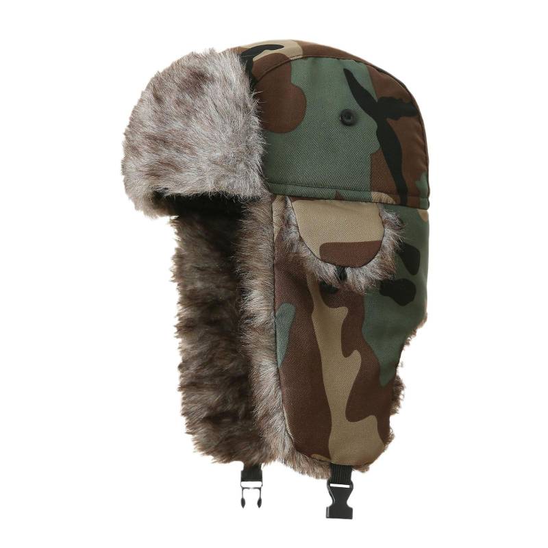 Herren Winter Camouflage Lei Feng Mütze - Winddichte, kältefeste, dicke, warme Skimütze mit Ohrenschutz für das Reiten im Freien Adult Head Circumference (56~60CM) armee grüne von Joom DACH