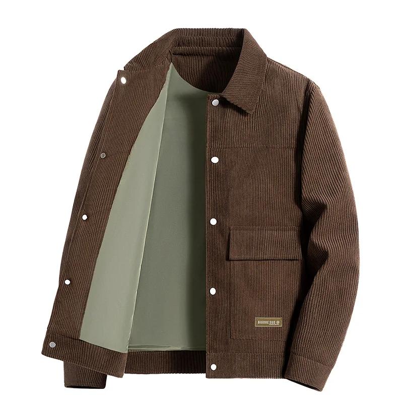 Herren Winter Cordjacke Lässiger dicker warmer Mantel 5XL braun von Joom DACH