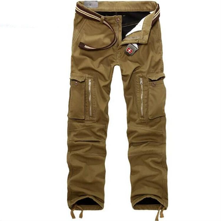 Herren Winter Dick Warm Cargo Hose Lässig Fleece Taschen Plus Samt Hose Mode Locker Baggy Jogger Arbeiter Herrenhose Übergröße 40 Ohne Gürtel 34 khaki von Joom DACH