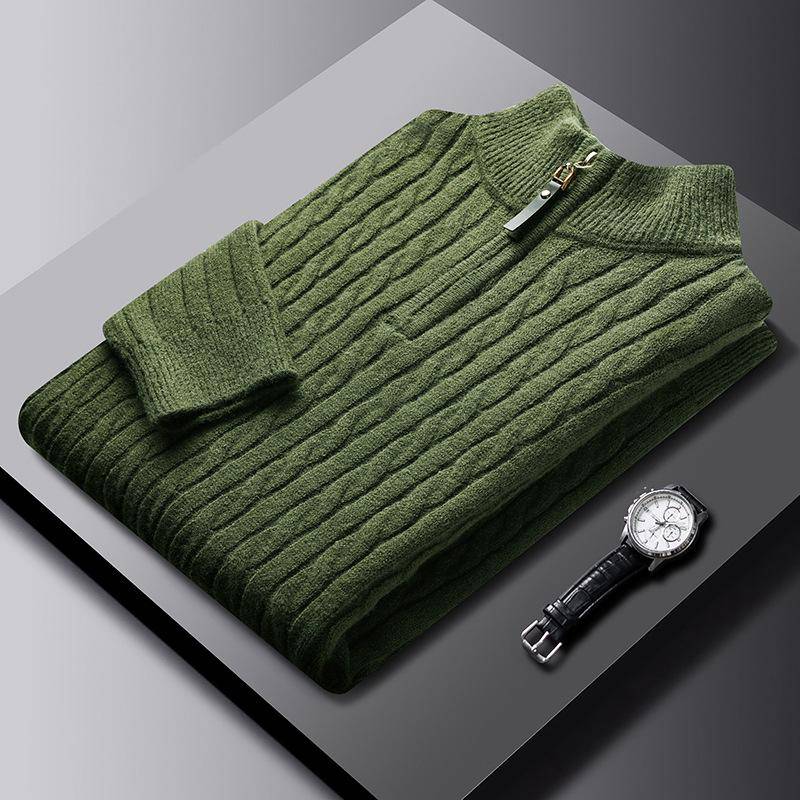 Herren Winter Einfarbig Dicker Pullover Pullover Gestricktes Unterhemd Dicker Stretch Großer Pullover M von Joom DACH