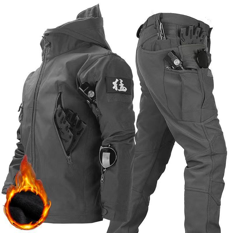 Herren Winter Herbst Fleecejacken Taktische wasserdichte Anzüge Outdoor Angeln Wandern Camping Trainingsanzüge Mäntel Thermohosen M von Joom DACH