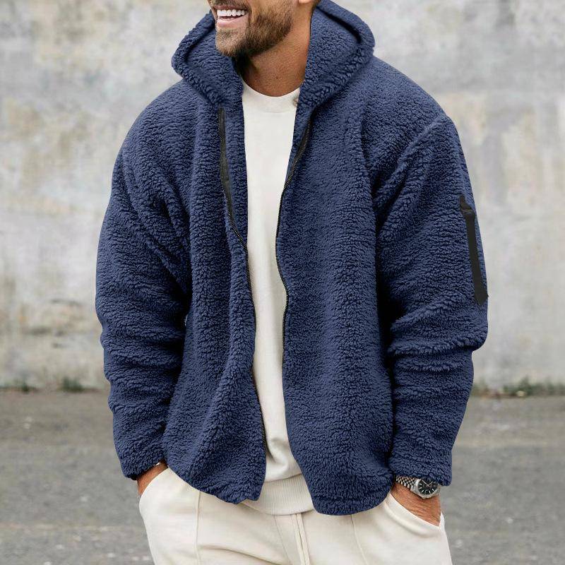 Herren Winter Hoodie mit Seitentaschen Gemütlicher Kapuzenpullover Weich Warm Kalt Mantel 3XL von Joom DACH
