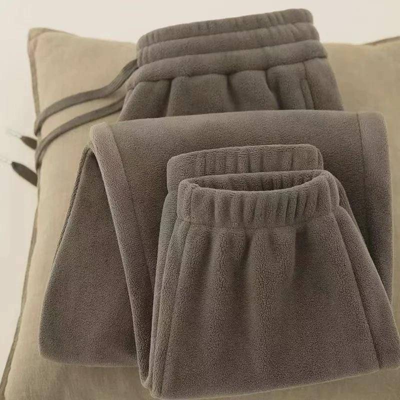 Herren-Winter-Jogginghose aus doppelseitigem Fleece mit Bündchen an den Knöcheln 5XL braun von Joom DACH