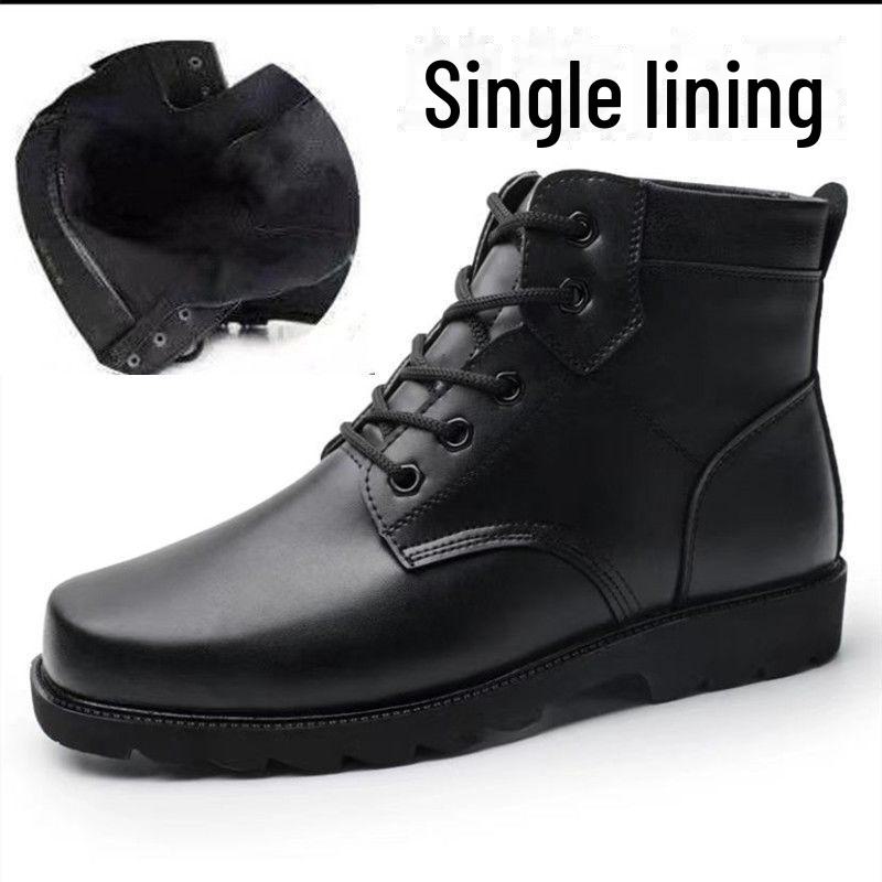 Herren Winter Leder Schneestiefel mit Samtfutter, Hoher Schaft, Echtes Leder, Outdoor Martin Stil 45 von Joom DACH