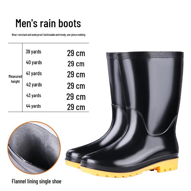 Herren Winter Mid-Calf Fleecegefüttert Regenstiefel - Dicke Baumwolle und Wasserdicht Size 44 von Joom DACH