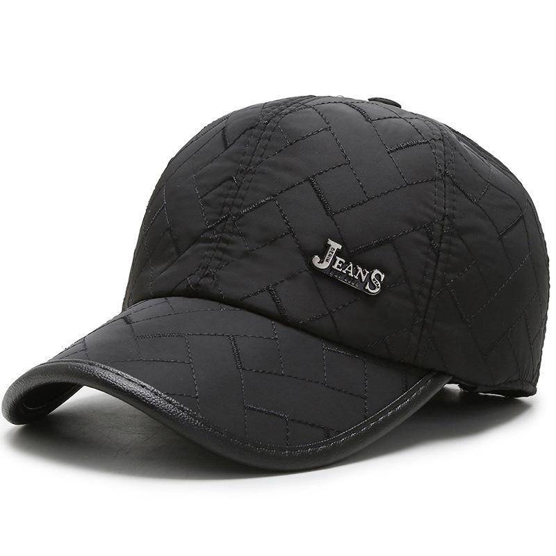 Herren Winter Ohrenwärmer Baumwollmützen mit Samtfutter, Winddicht & Kältefest Entenschnabel Nordost Mützen js baseball cap [black] schwarz von Joom DACH