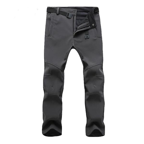 Herren Winter Outdoor Wasserdichte Wanderhose Camping Klettern Angeln Skifahren Fleece Warme Hosen 2XL grau von Joom DACH