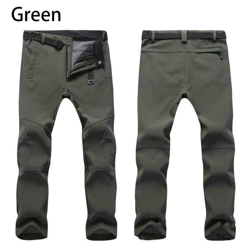 Herren Winter Outdoor Wasserdichte Wanderhose Camping Klettern Angeln Skifahren Fleece Warme Hosen 3XL armee grüne von Joom DACH