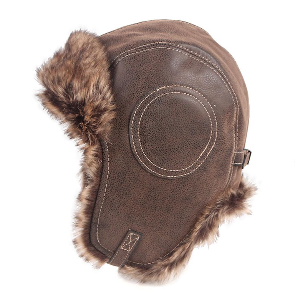 Herren Winter PU Leder Lei Feng Warmer Ohrenschutz Winddicht Outdoor Ski Mütze für Wandern und von Joom DACH