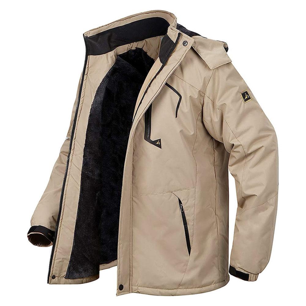 Herren Winter Parkas Outdoor Jacke Verdicken Fleece Warme Wasserdichte Windjacke Ski Jacken Klettern Männer Dicken Mantel Heißer Verkauf XL khaki von Joom DACH