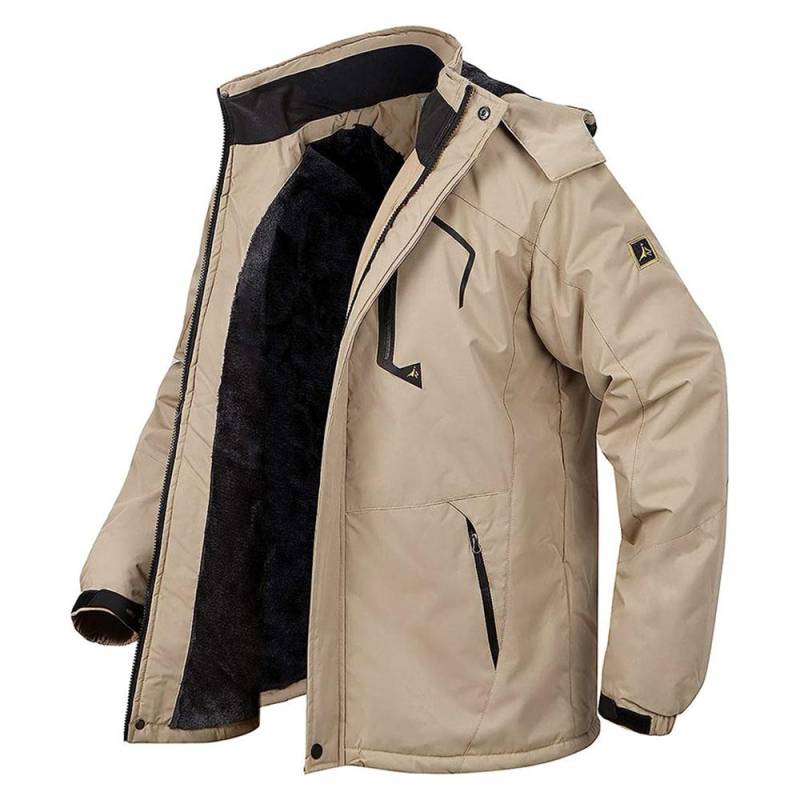 Herren Winter Parkas Outdoor Jacke Verdicken Fleece Warme Wasserdichte Windjacke Ski Jacken Klettern Männer Dicken Mantel Heißer Verkauf XL khaki von Joom DACH