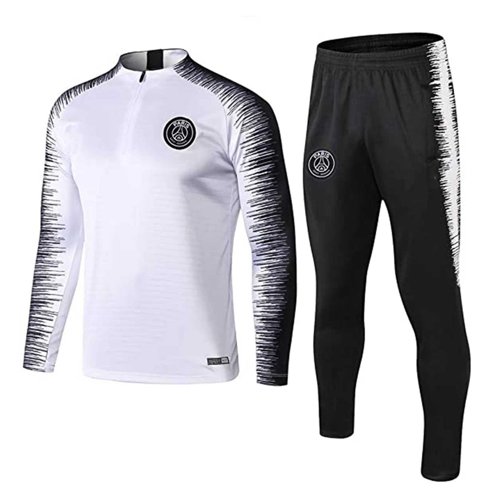 Herren Winter Patchwork Print Sweatshirt Top Hosen Sets Sportanzug Trainingsanzug S weiß von Joom DACH