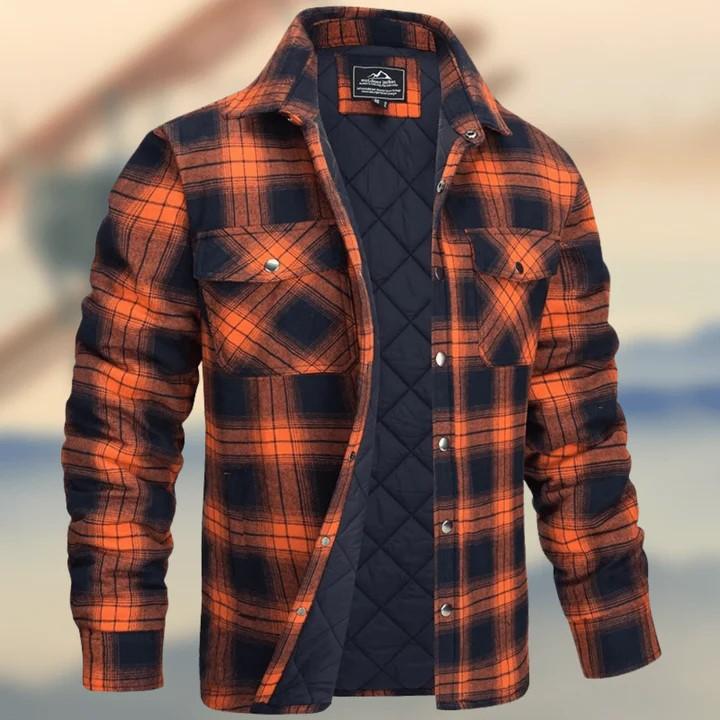 Herren Winter Plaid Verdickt Langarm Lose Warme Hemd 3XL orange von Joom DACH