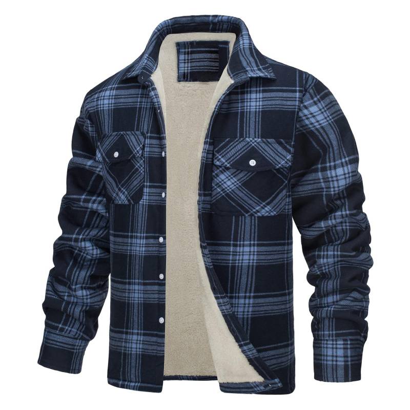 Herren Winter Plaid Verdickt Langarm Lose Warme Hemd 4XL von Joom DACH