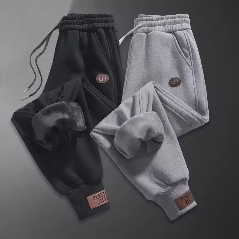 Herren Winter Plus Samt Dicke Sporthose - Schwergewicht, Lockere Passform, Gestrickte Graue Jogginghose, Große Größe Lässige Herbstbekleidung 5XL (165-190 lbs) von Joom DACH