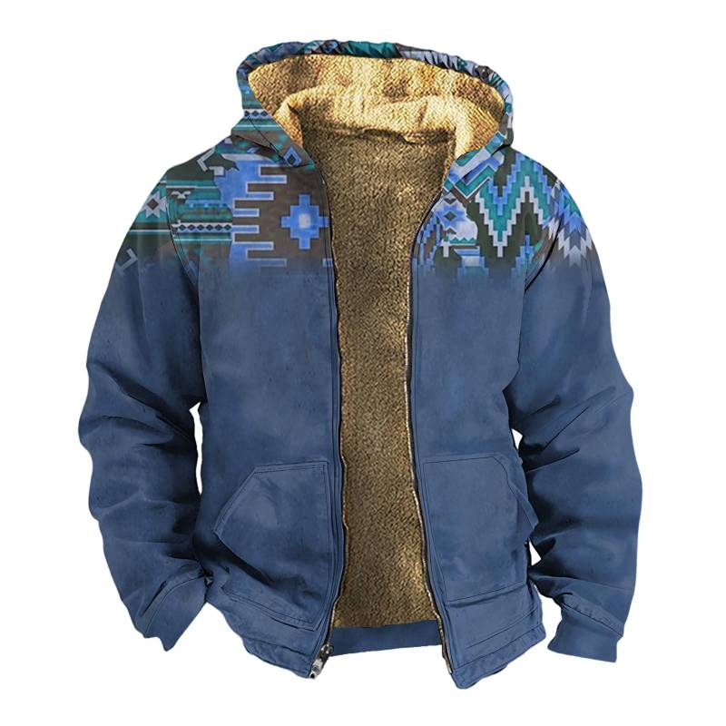 Herren Winter Reißverschluss Kapuzen Fleece Sweatshirt mit aufgesetzter Tasche Freizeitjacke XXXL von Joom DACH
