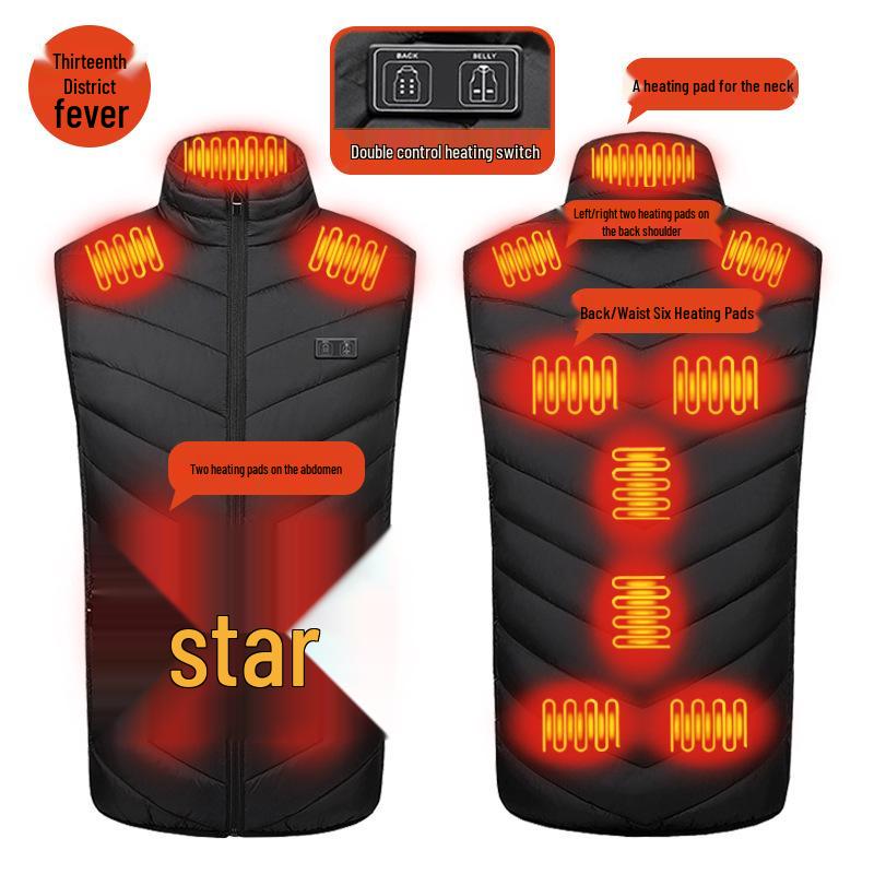 Herren Winter Smart Elektrische Beheizbare Weste mit 28 Heizzonen XL von Joom DACH