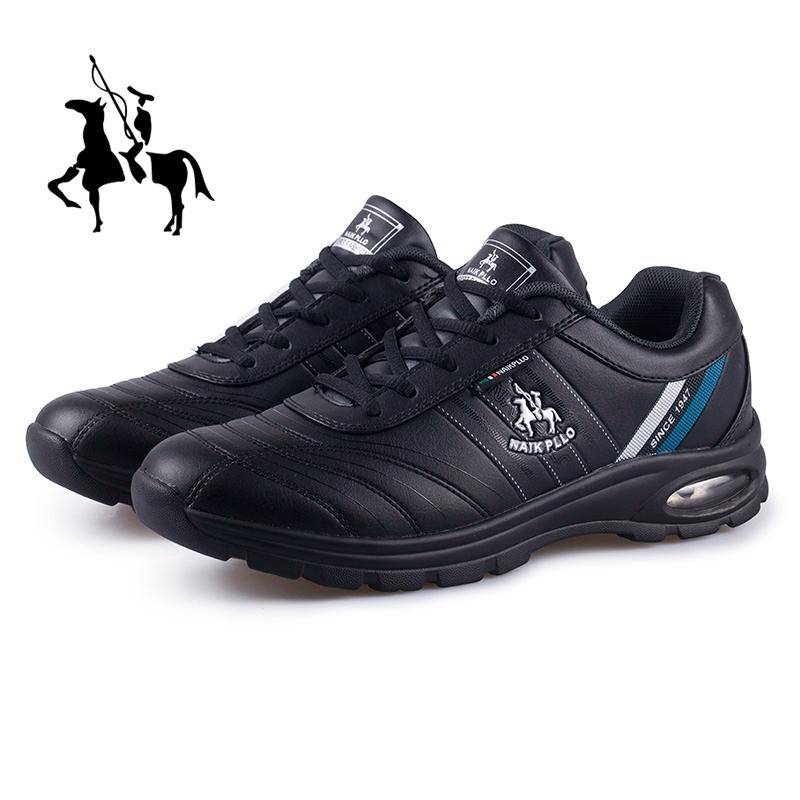 Herren Winter Sneakers Sportschuhe Leder Air Cushion Casual Boots Schuhe Übergröße 38 48 42 schwarz von Joom DACH