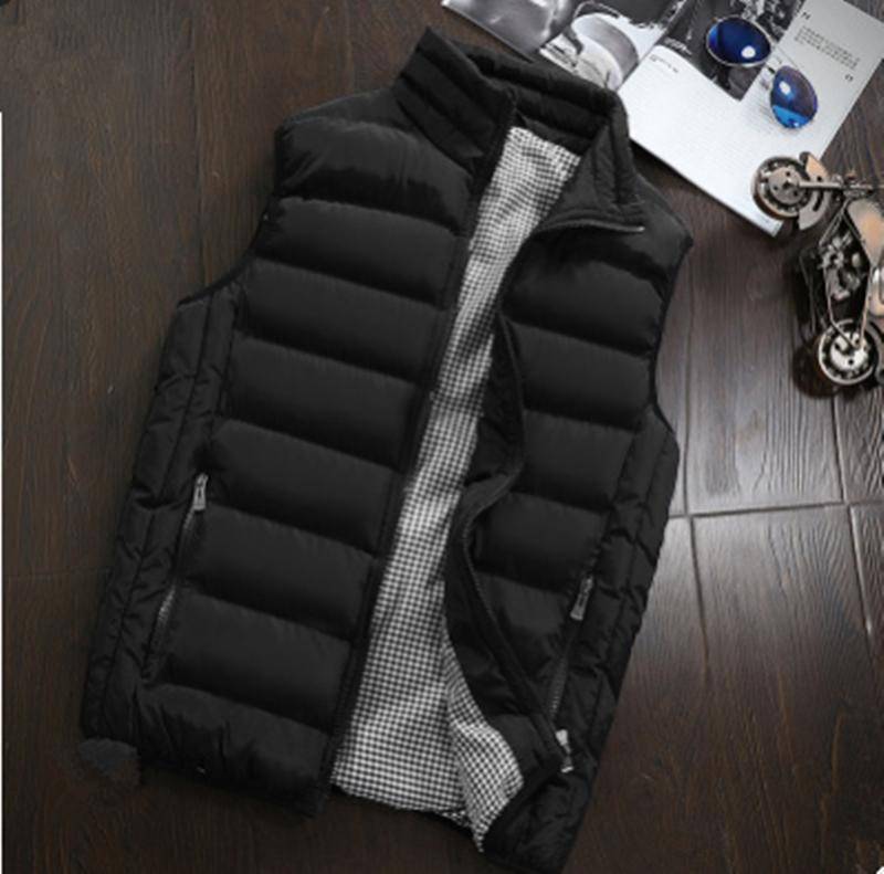 Herren Winter Stehkragen Warme ärmellose Jacke Ultraleichte weiße Freizeitweste Herrenweste Große Größe M-5XL M schwarz von Joom DACH