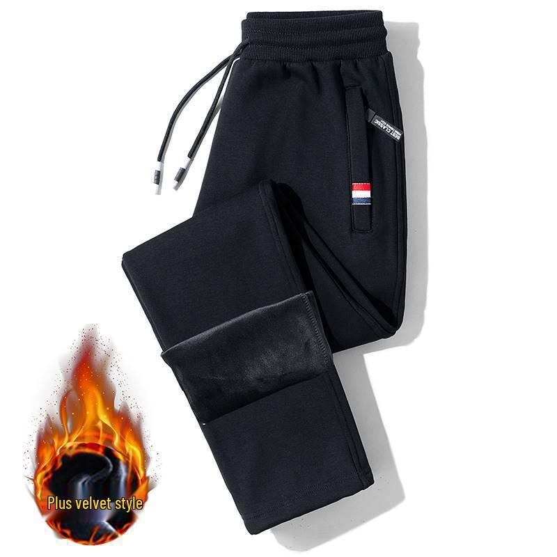Herren Winter-Sweathose mit Fleecefutter - Lammwolle Übergröße, lockere Passform, Freizeithose mit geradem Bein 4XL 165-180 lbs von Joom DACH