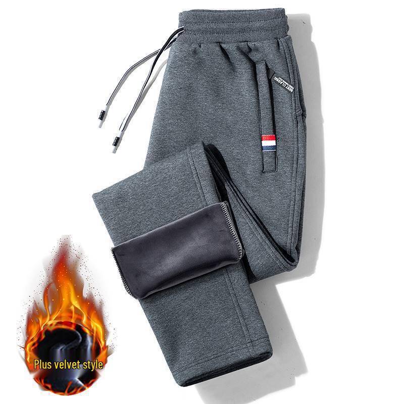 Herren Winter-Sweathose mit Fleecefutter - Lammwolle Übergröße, lockere Passform, Freizeithose mit geradem Bein XL 115-130 lbs von Joom DACH