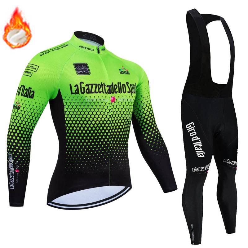 Herren Winter Thermo Fleece Radtrikot Sets Langarm Fahrradbekleidung MTB Bike Wear Tour De Italy D'ITALIA Radsportanzug 4XL von Joom DACH