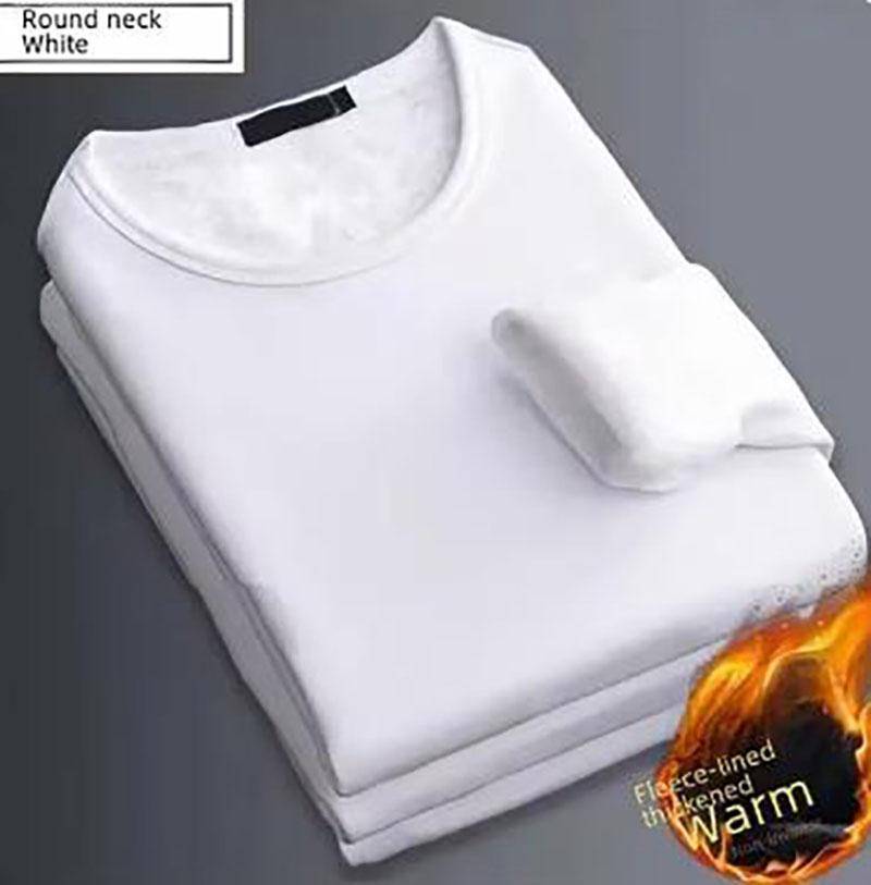 Herren Winter Thermo-Unterwäsche Fleece Verdicken Warm Sweatshirt O-Ausschnitt V-Ausschnitt Base Shirt Große Größe XL von Joom DACH