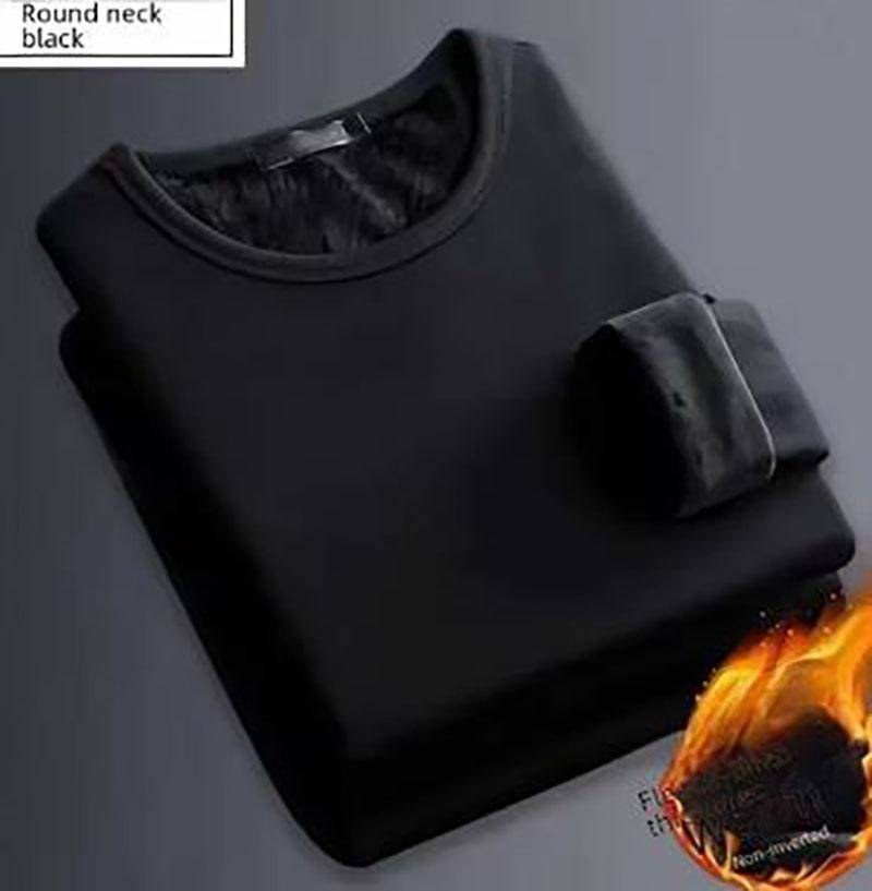 Herren Winter Thermo-Unterwäsche Fleece Verdicken Warm Sweatshirt O-Ausschnitt V-Ausschnitt Base Shirt Große Größe XXXXL von Joom DACH