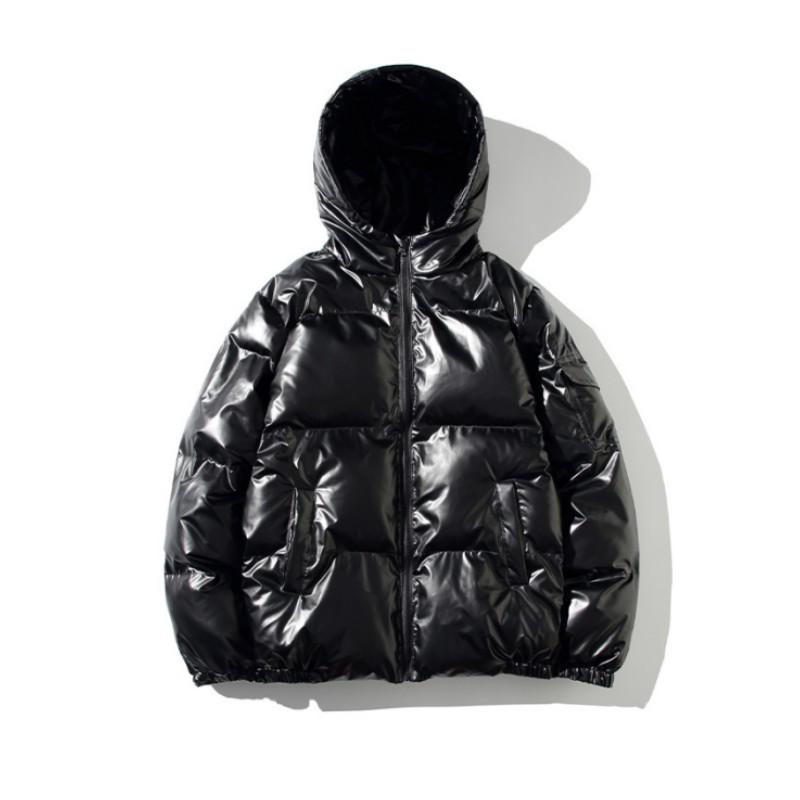 Herren Winter Übergroße Glänzende Kurze Jacke Jugend Einfarbig Hübscher Warmer Mantel M von Joom DACH