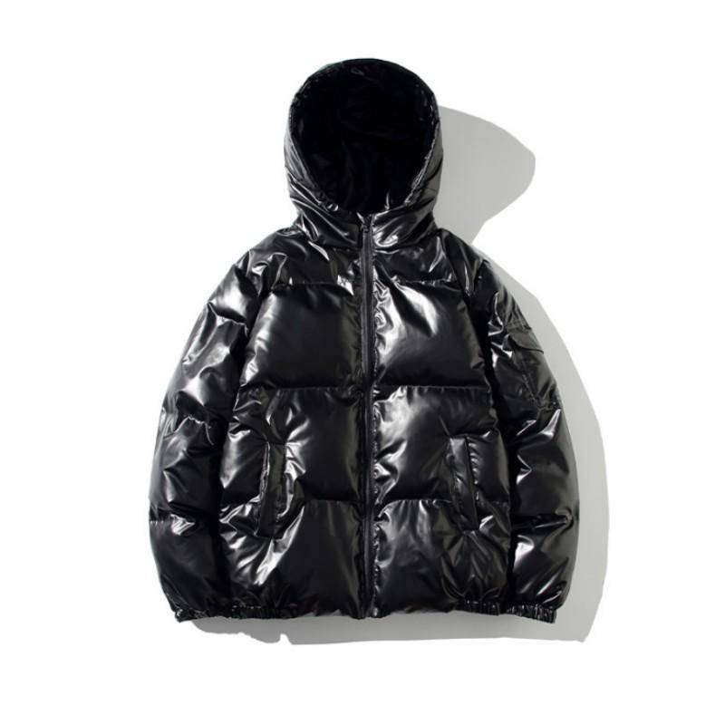 Herren Winter Übergroße Glänzende Kurze Jacke Jugend Einfarbig Hübscher Warmer Mantel M von Joom DACH