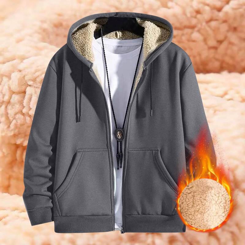 Herren Winter Warm Top Coat Lammfleece Cardigan Hoodie Fleece Dicke Jacke Casual Hoodie Plüsch Hoodie Mantel XXXXXL von Joom DACH