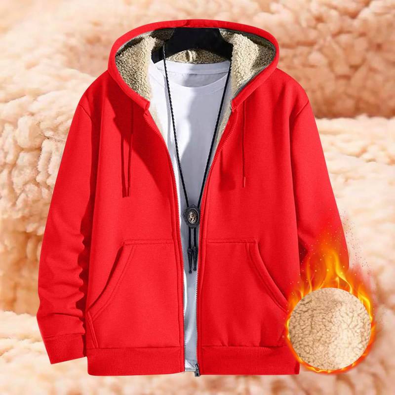 Herren Winter Warm Top Coat Lammfleece Cardigan Hoodie Fleece Dicke Jacke Casual Hoodie Plüsch Hoodie Mantel XXXXXL von Joom DACH