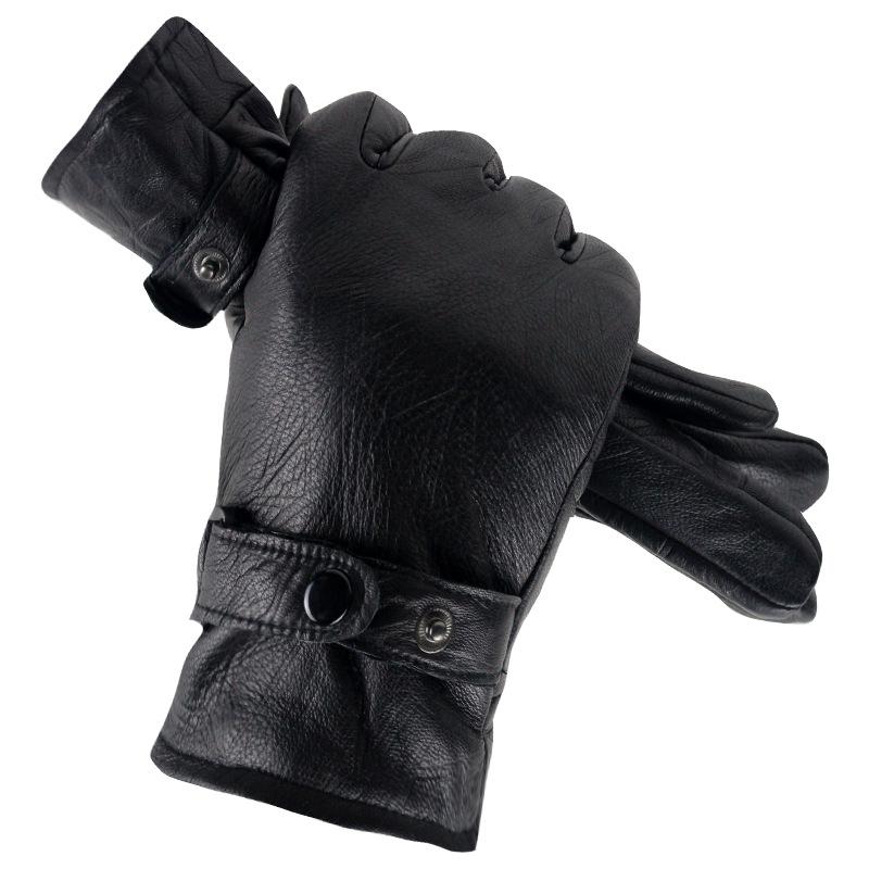 Herren-Winterhandschuhe aus Schaffell: Winddicht, warm, verdickt und ideal für Outdoor-Sportarten One size von Joom DACH