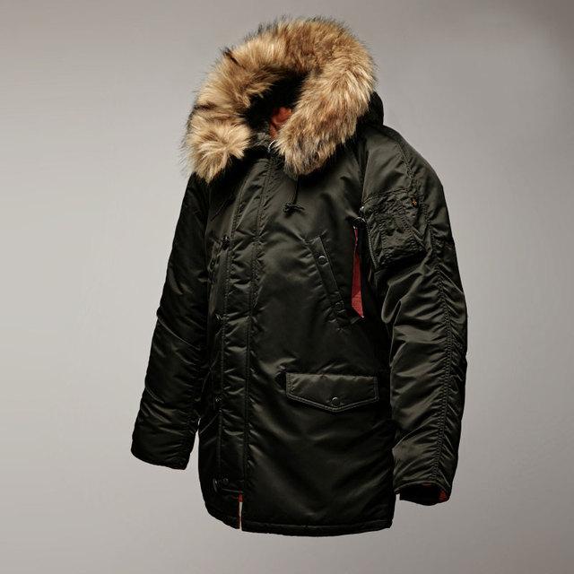 Herren-Winterjacke, klassischer Parka für extrem kaltes Wetter, wasserdicht, abnehmbares Kunstfell um die Kapuze XXL schwarz von Joom DACH