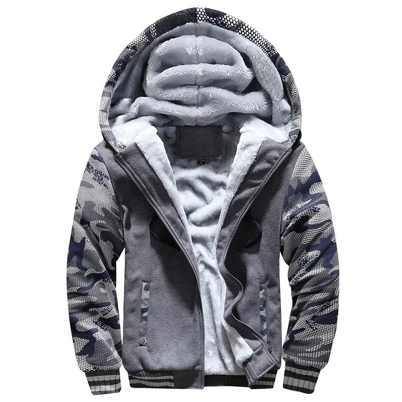 Herren Winterjacke Verdicken Jacken Mit Kapuze Fleece Langarm Daunenjacke Mann Casual Streetwear Herrenbekleidung XXXXXL dunkelgrau von Joom DACH
