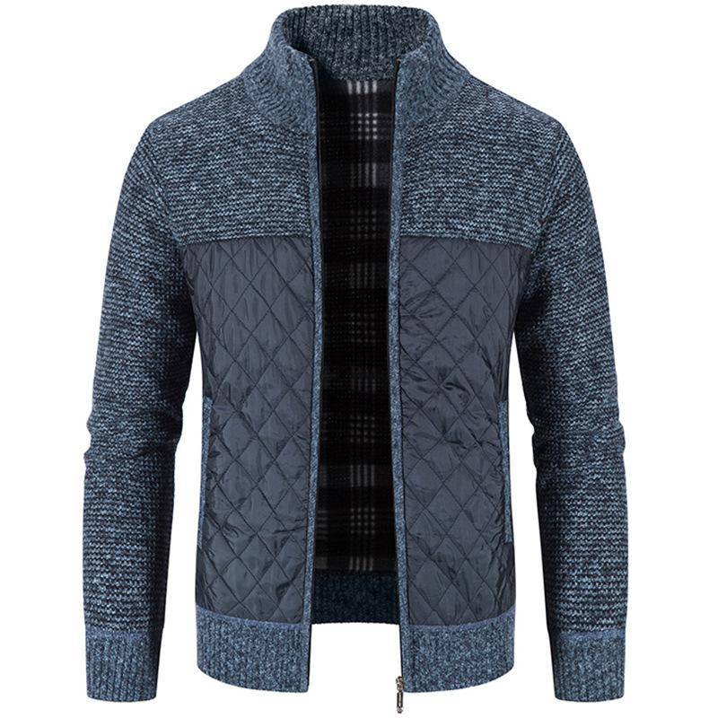 Herren Winterjacke aus dicker Baumwolle, große Größe, langärmelig, mit Reißverschluss, Strickjacke, Stehkragen, lässiger Pullover 4XL von Joom DACH