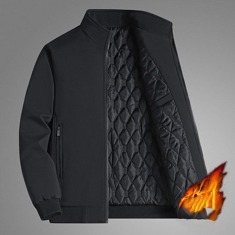 Herren Winterjacke mit Stehkragen und wasserdichter, warmer Business-Jacke in Übergröße 6XL schwarz von Joom DACH