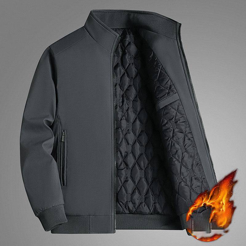 Herren Winterjacke mit Stehkragen und wasserdichter, warmer Business-Jacke in Übergröße XXXL grau von Joom DACH