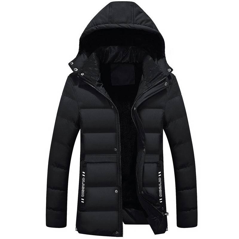 Herren Winterjacke und Mantel Baumwollmantel Parkajacke Herren Winddichte dicke warme Herrenjacke S schwarz von Joom DACH