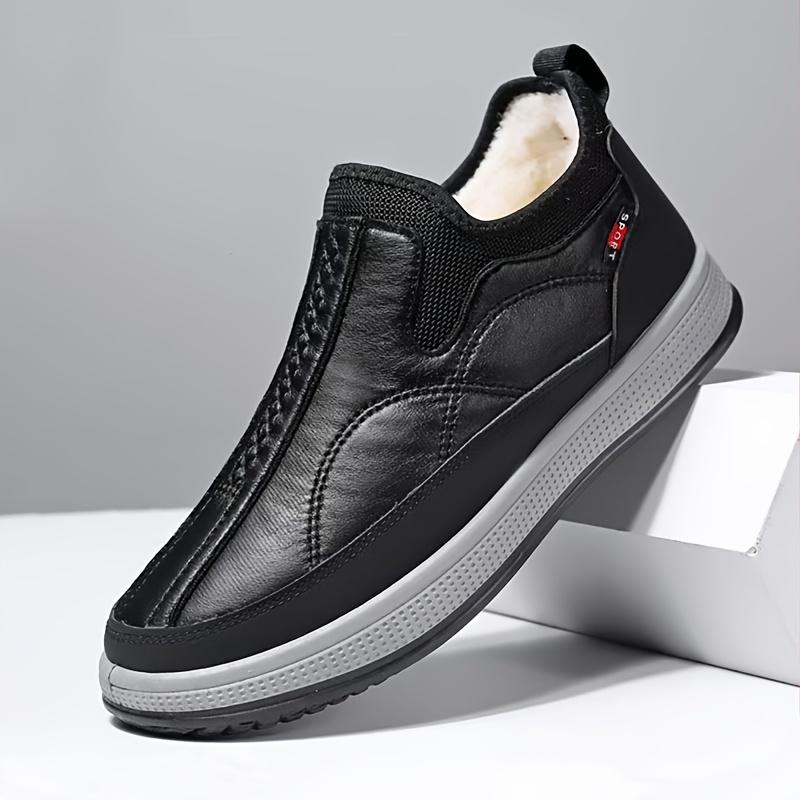 Herren Winterschuhe Slipper Kaltwetterstiefel mit dicker, gepolsterter PVC-Sohle Rutschfeste Winterstiefel 44 schwarz von Joom DACH