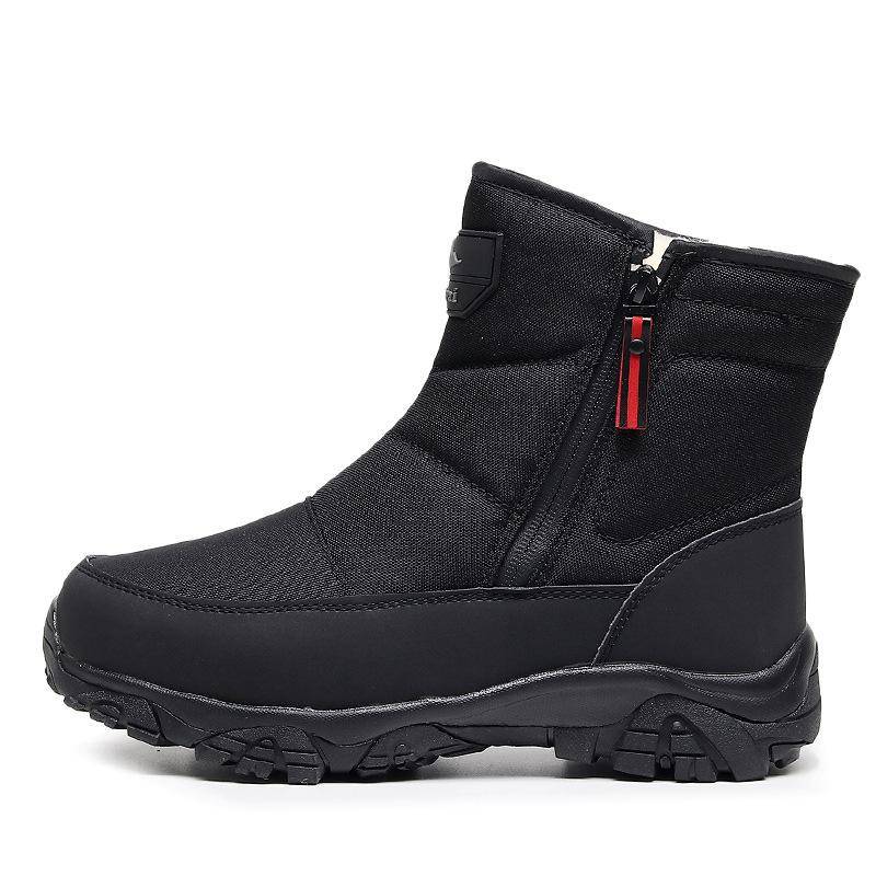Herren Winterstiefeletten Warme Schneestiefel rutschfeste wasserabweisende Stiefeletten mit Reißverschluss Kunstfellfutter Outdoor Sport Wandern Walking Kurze Stiefel für Männer 43 von Joom DACH