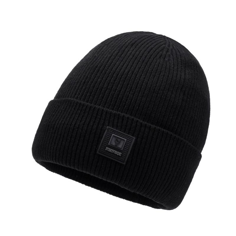 Herren Wollmütze Winter Warme Mütze Samt Dicke Strickmütze Reitmütze schwarz von Joom DACH