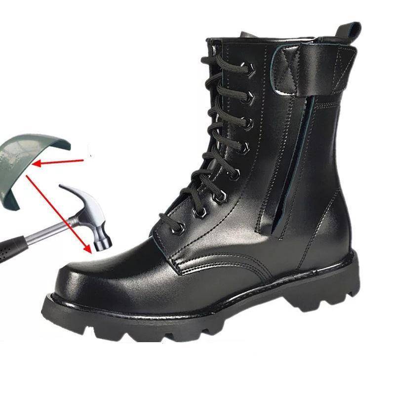 Herren Wollstiefeletten Sicherheitsstiefel mit Stahlkappe für Herren Winterstiefel High-Top-Schneestiefel Baumwollstiefel Style A-EU43 schwarz von Joom DACH