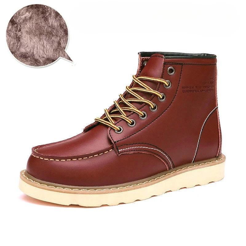 Herren Wüstenstiefel aus echtem Leder Herren Casual Outdoor Schuhe mit weicher Sohle zum Gehen Warme Winterstiefel Hochwertige Herren High Top Schuhe 38 von Joom DACH