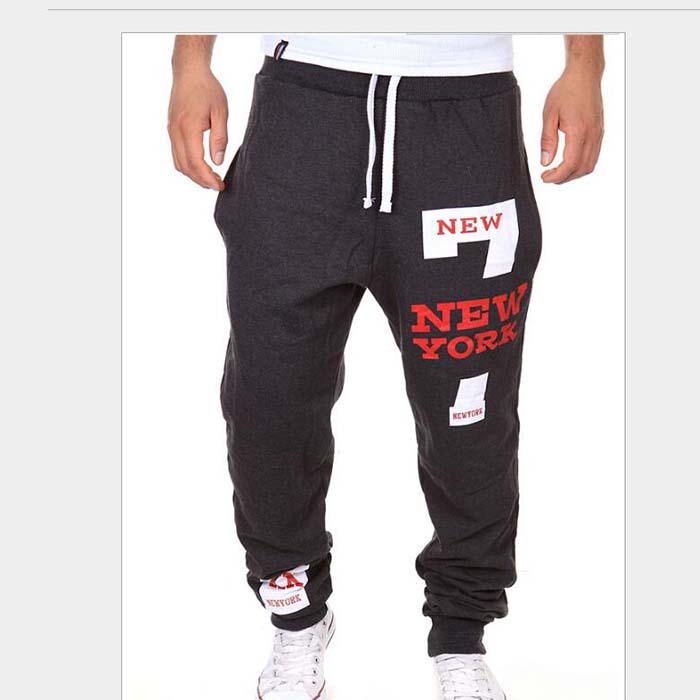 Herren bedruckte Jogginghose, lässige Baumwolle, lange Hose, neue Sporthose, Fitnesshose XL dunkelgrau von Joom DACH