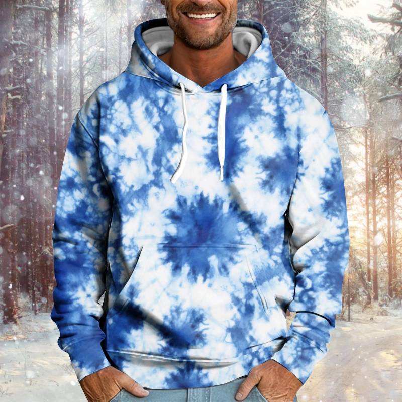 Herren und Damen Batik-Langarm-Kapuzenpullover aus Plüsch mit warmem Mantel L von Joom DACH