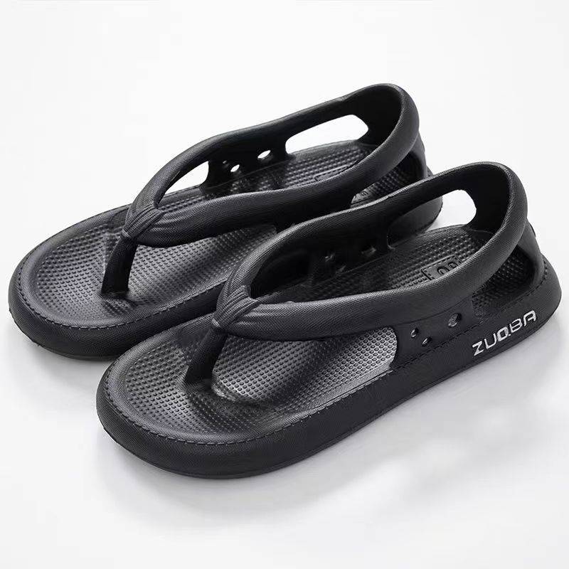 Herren- und Damen-Strand-Flip-Flops, Wassersandalen, Outdoor-Hausschuhe, atmungsaktive Sandalen, bequeme, weiche Slides für Damen und Herren 40-41 schwarz von Joom DACH