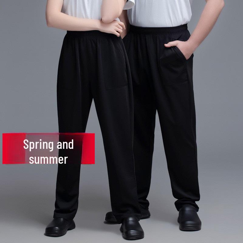 Herren- & Damen Vollgummizug Schwarze Stretch Kochhose für Küche, Catering, Servicepersonal und Reinigung. 5XL von Joom DACH